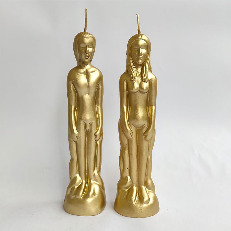 彩色半裸人体男模女模人形蜡烛 白色工艺造型蜡烛