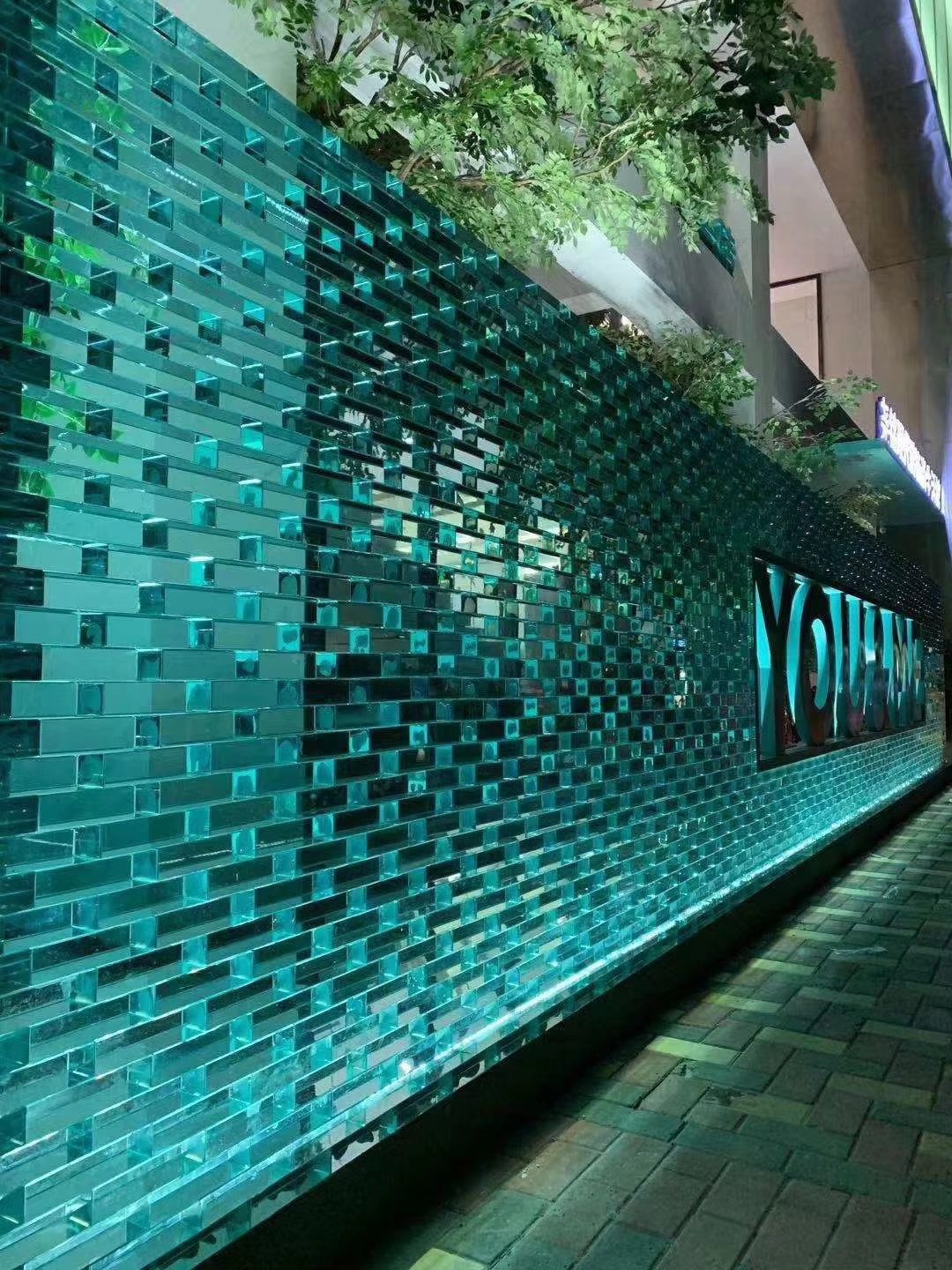 实心玻璃砖透明方形热熔气泡砖彩色磨砂水晶砖玄关户外隔断墙定制