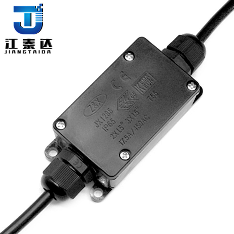 ip65两通防水接线盒户外路灯具电线接头防泡水连接器一进一出