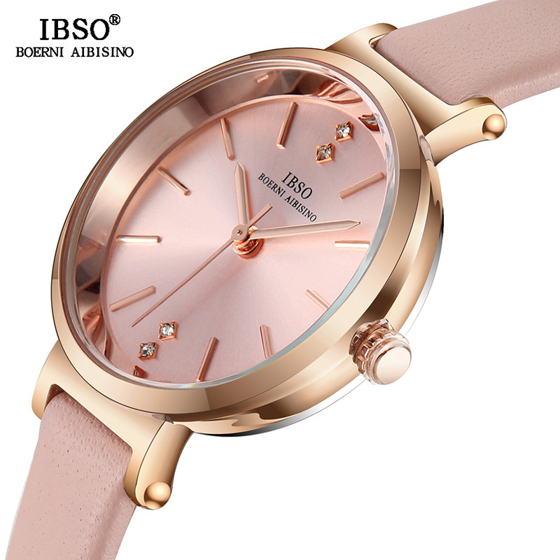 Ibsol New Fresh Student Waterproof Women's Watch Leather Belt Quartz Stone Yingqiaoshang Korean Style Women's Watch