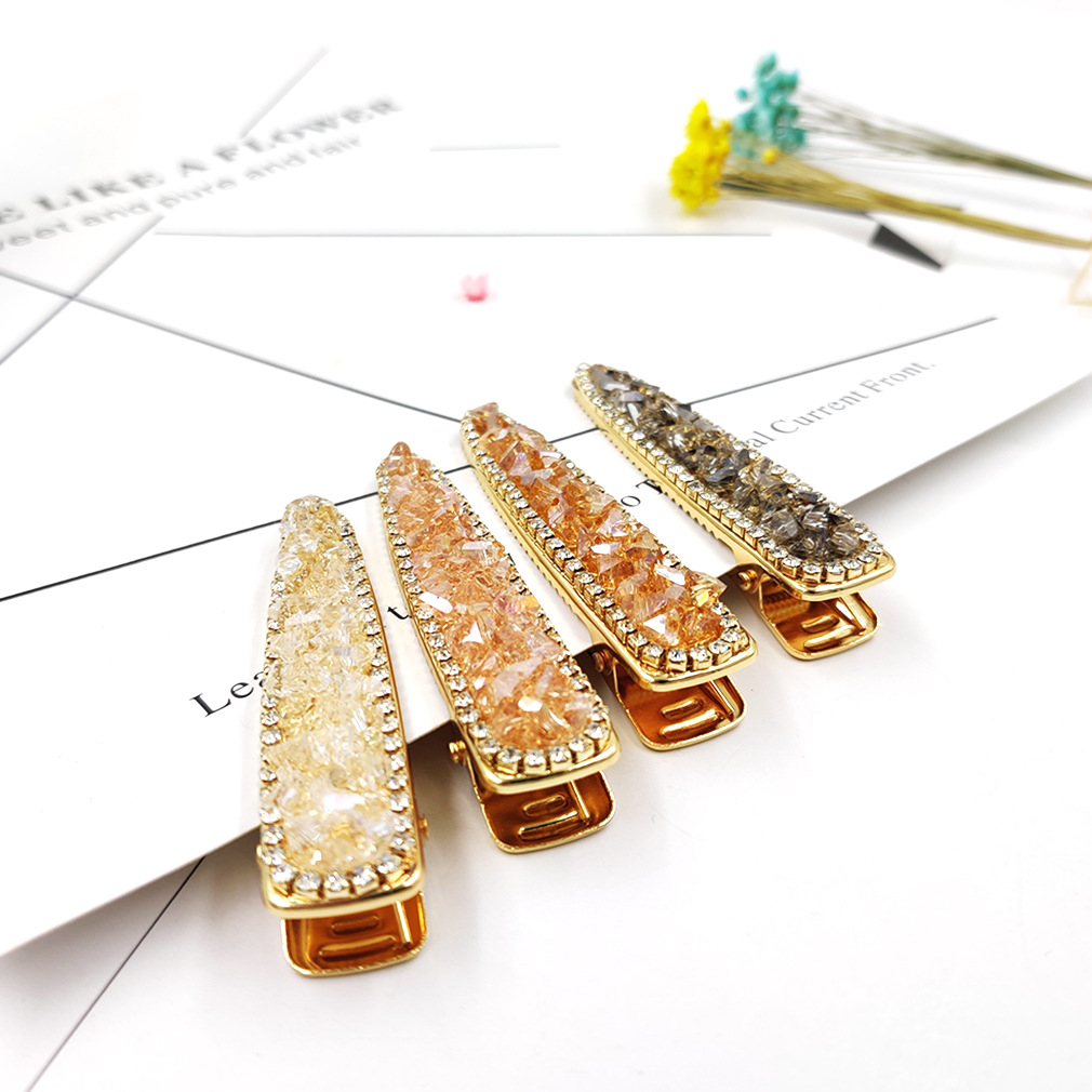 铎铃 水晶镶钻网红发夹 韩版女式成人发夹水钻鸭嘴夹发卡厂家批发