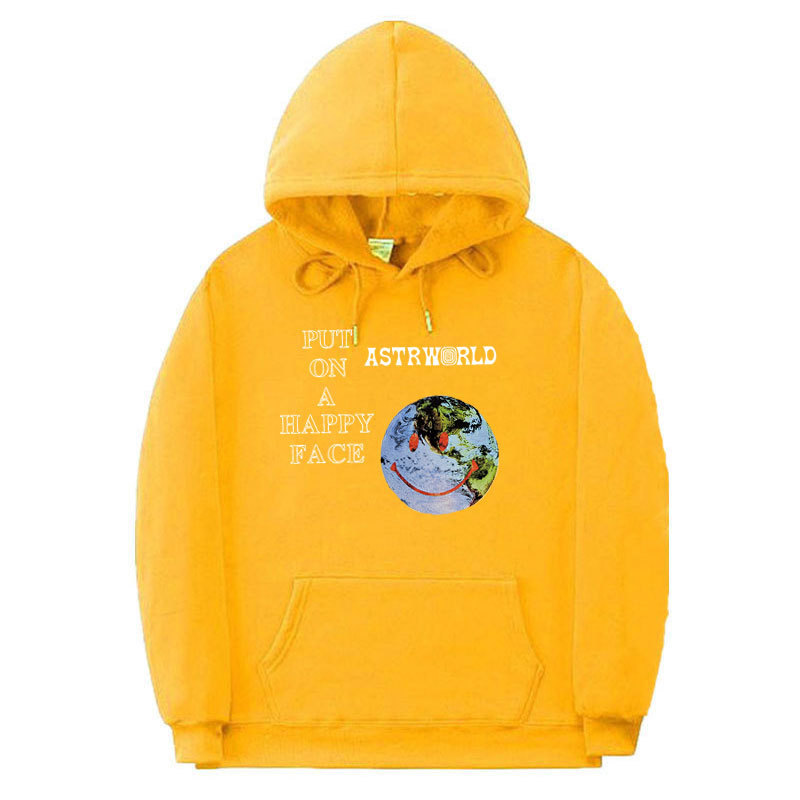 跨境新款笑脸世界 travis scott astroworld男士连帽卫衣厂家批发