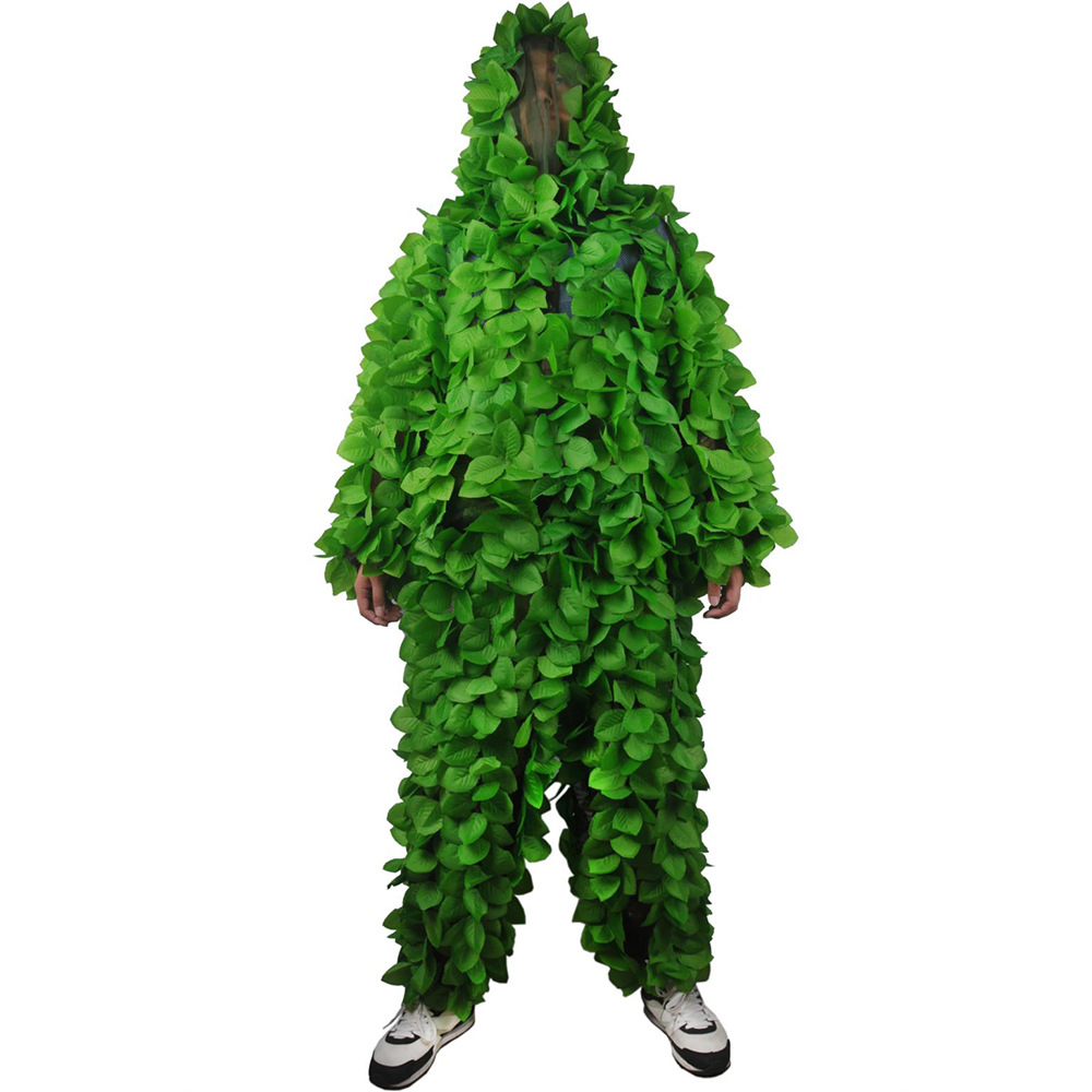 3d仿生立体树叶狩猎吉利服粘花伪装服真人cs训练服 绿色