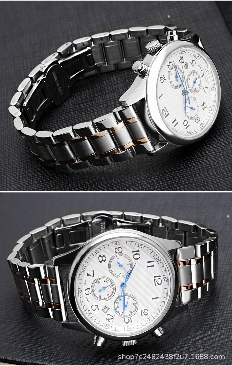 实心精钢不锈钢手表带通用款金属表链男女14 15 16 18 20 22 24mm