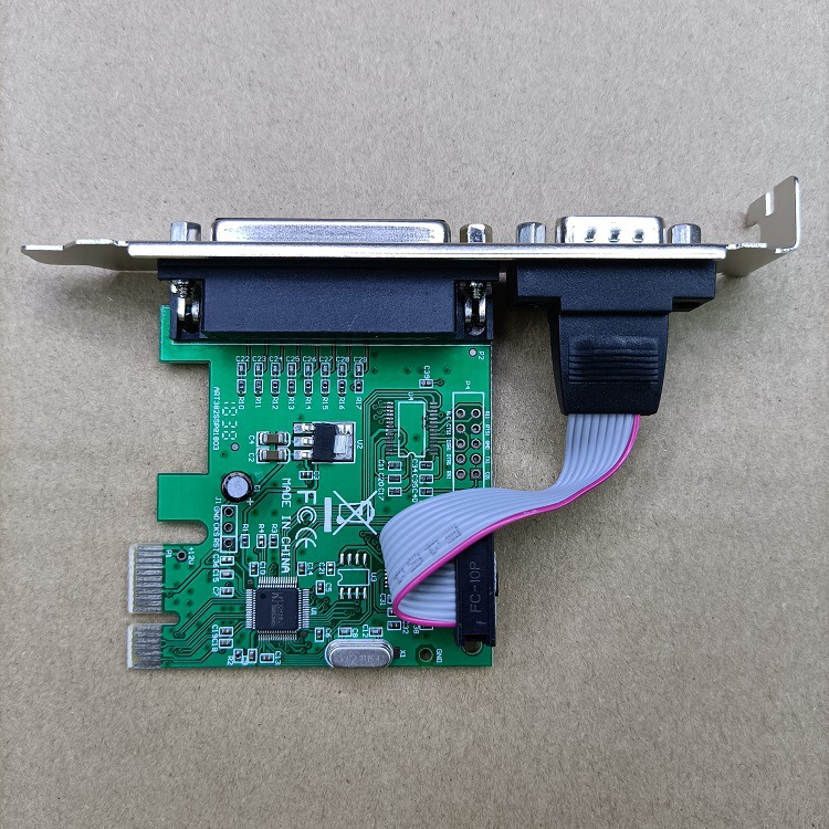pci-e转1串口1并口组合扩展卡 9针rs232串口卡 db25母lpt打印接口