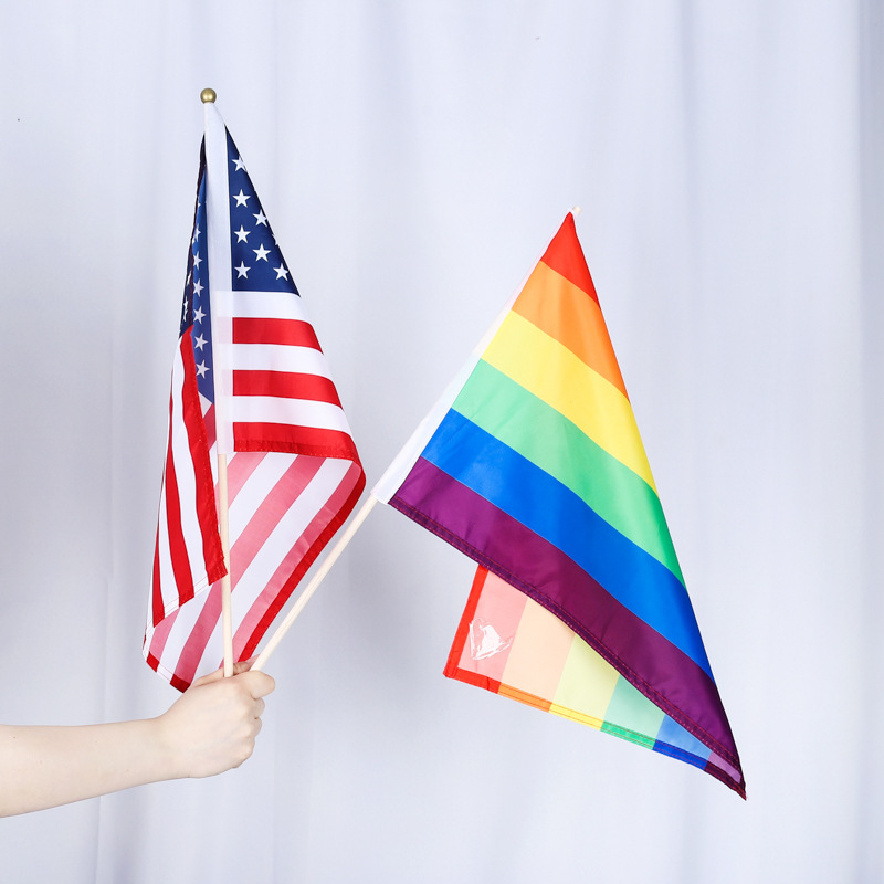 专业手持小国旗世界杯助威手拿旗美国手摇旗应援手挥旗定制