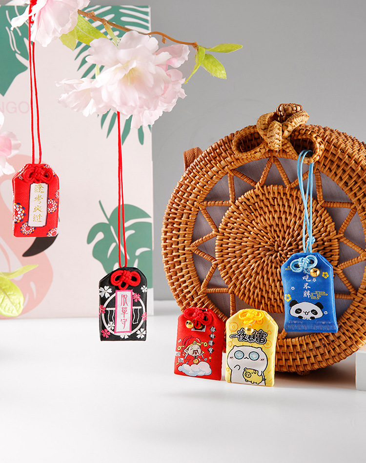 厂家批发日式刺绣祈福袋随身香包挂件香囊空袋日本和风御守定制