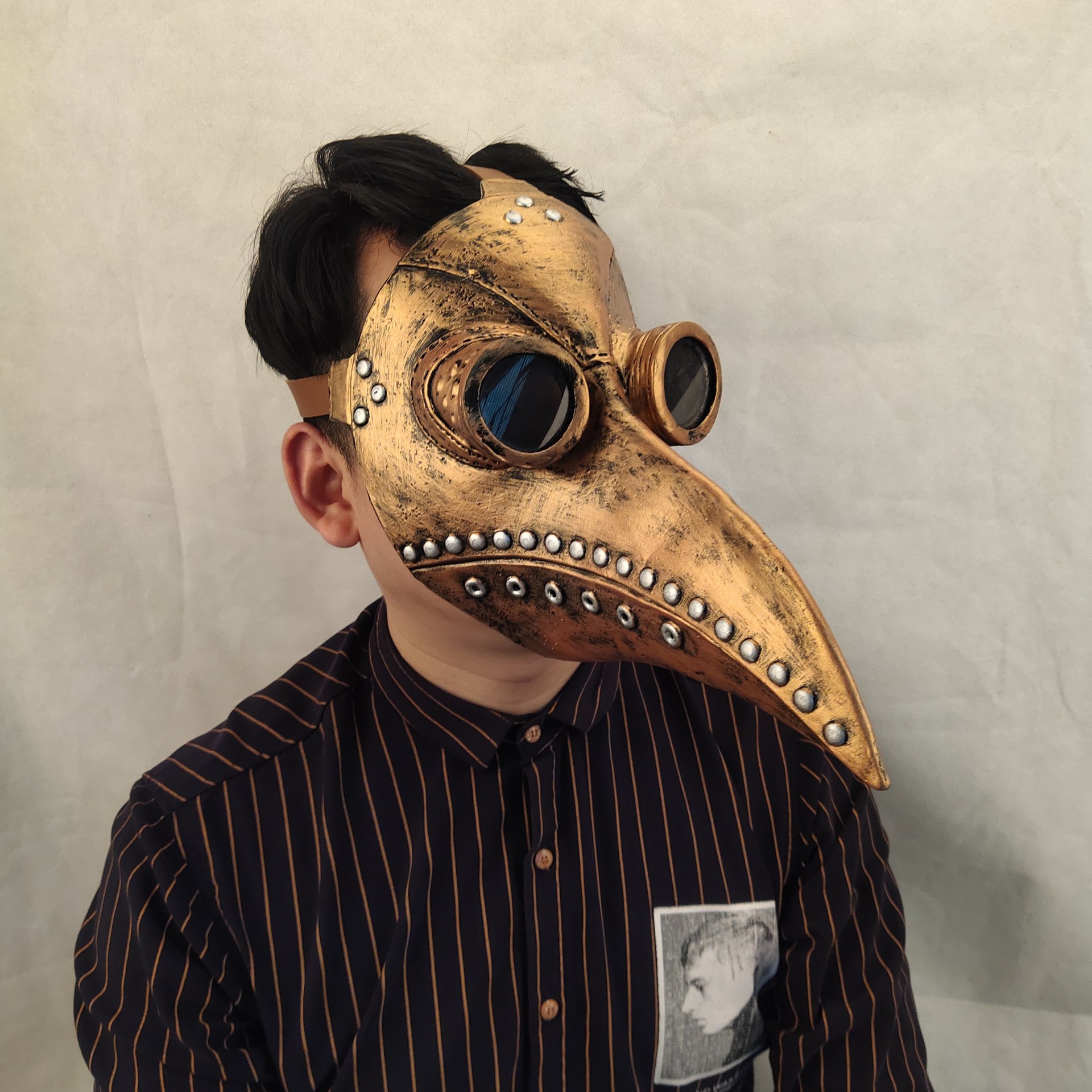 瘟疫鸟嘴面罩口罩医生瘟疫面罩朋克医鸟面具黑死病防护面罩鸟嘴面