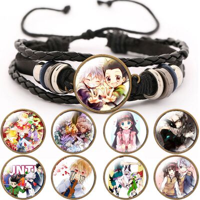 全职猎人 酷拉皮卡 雷欧力 时光宝石牛皮手链 diy编织可调节手绳