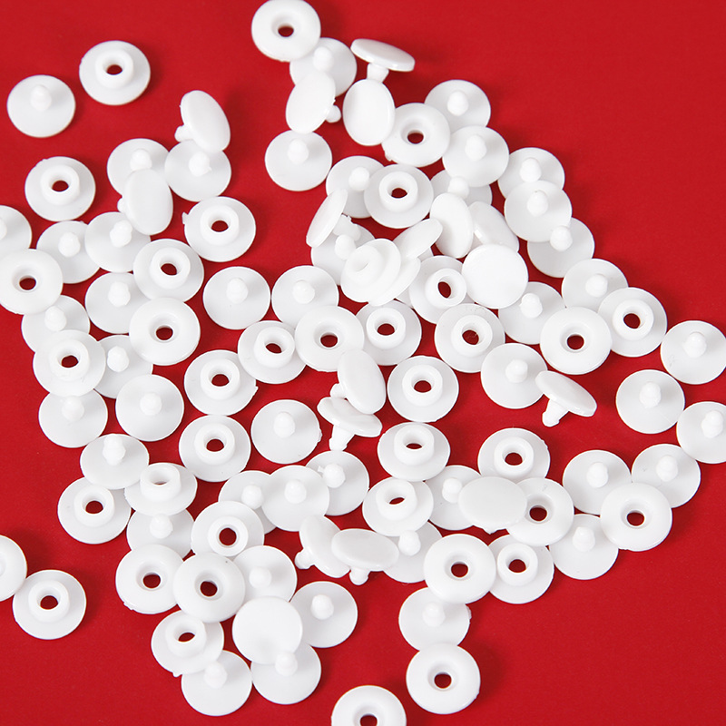 现货一次性口罩固定二合扣pvc防雾面罩子母扣白色塑料纽扣批发