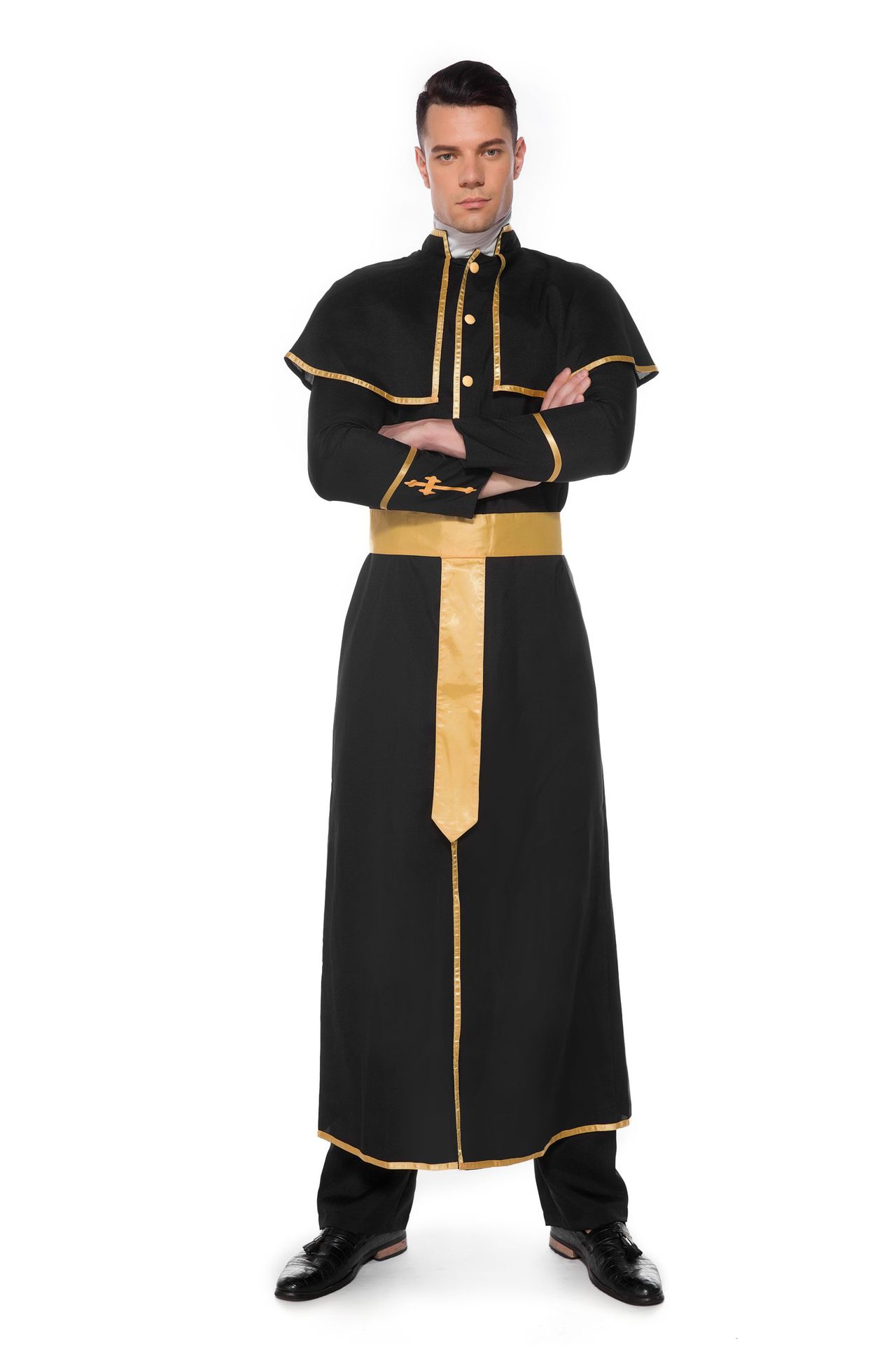 神父修女服 男女情侣长袍 化妆舞会女服饰 万圣节服装 成人采购价格