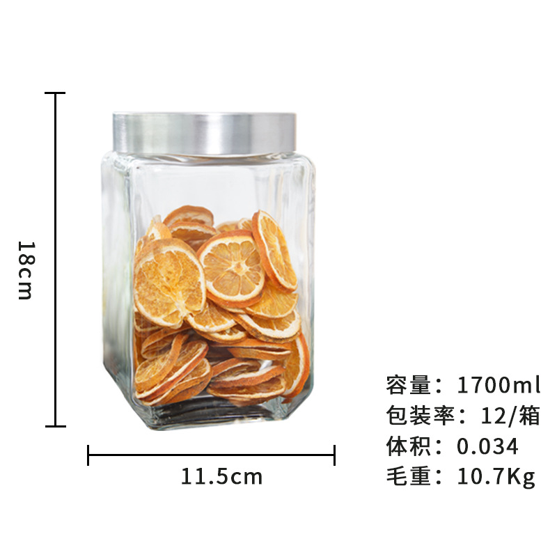 Wholesale Factory Glass Bottle Multi-Functional Storage Bottle Food Storage Jar a Bottle of Honey Dried Fruit Jar Square 800ml