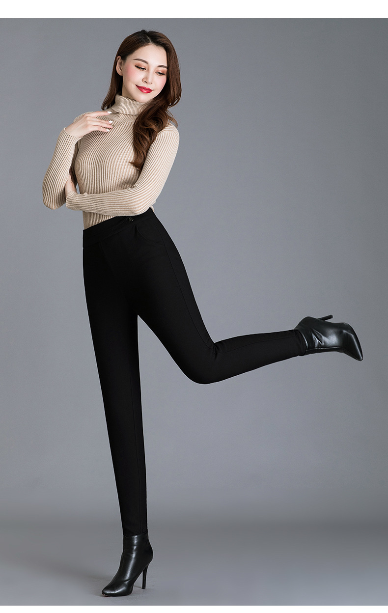 jm女士保暖裤女 棉花夹棉棉裤温感冬季加绒加厚修身小脚裤子女冬