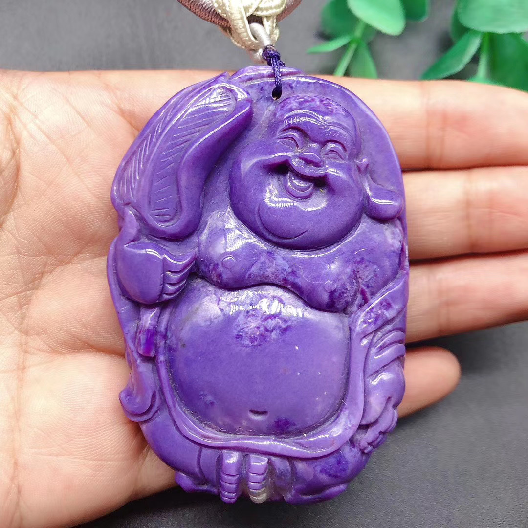 天然紫龙晶吊坠手工雕刻生动形象晶体润颜色正款式多样百搭款