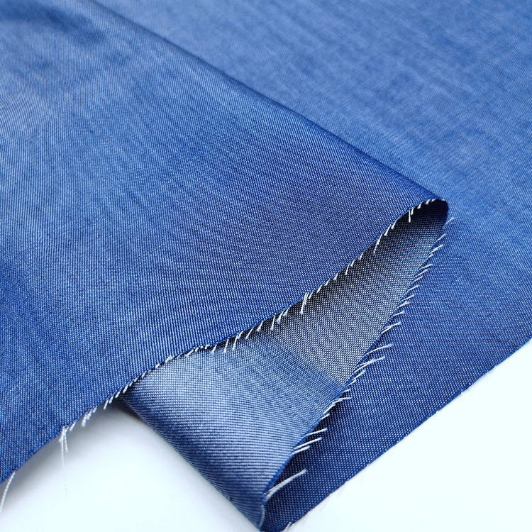 夏天热销高品质天丝棉牛仔布 柔软透气天丝童装防蚊裤牛仔布面料