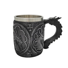 黑龙杯 恶龙万圣节礼品 不锈钢骷髅头咖啡杯茶杯 3D骷髅头造型杯