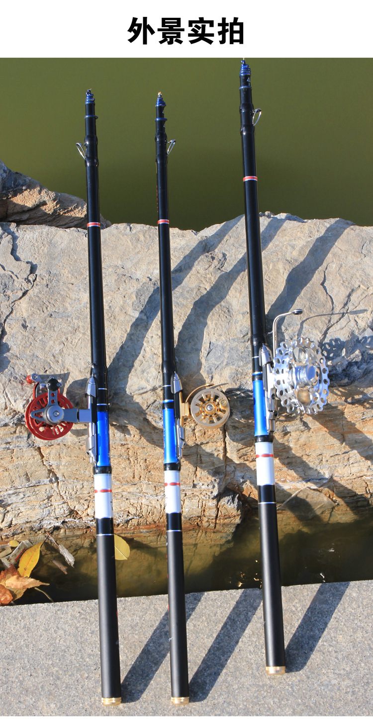 谷麦前打竿 不剪线碳素28调三定位车盘竿 超轻超硬钓鱼杆鱼竿批发