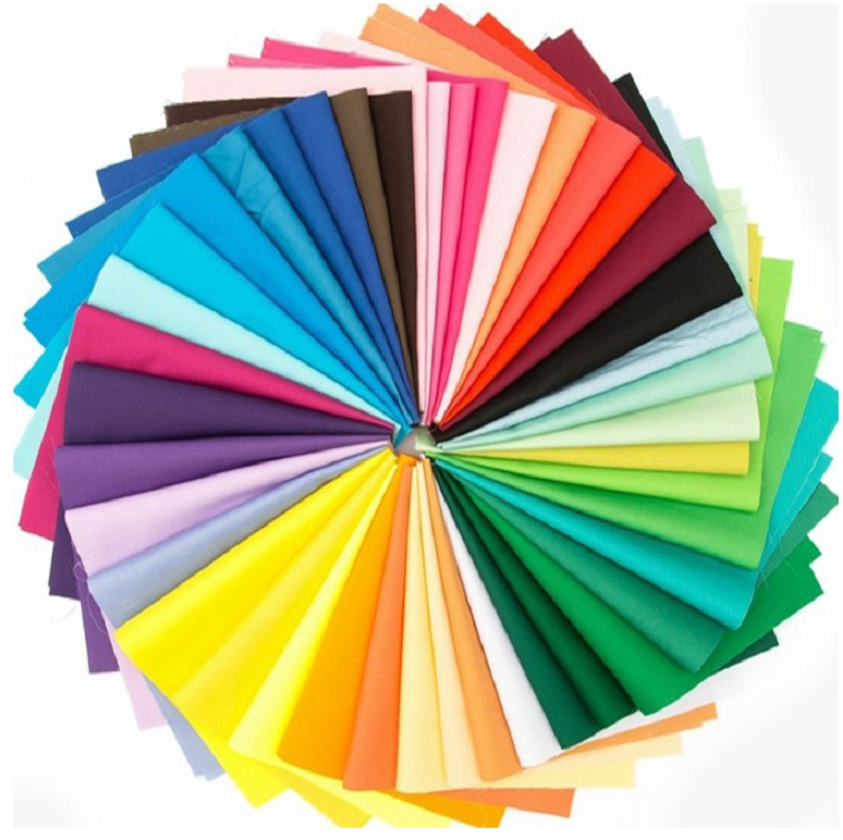 跨境 diy手工纯色素色彩色布料装饰布小布头小布组面料