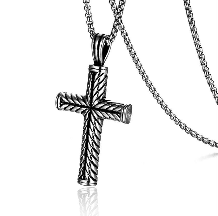 复古麦穗项链时尚女神礼物饰品个性潮配饰抹油斜条纹男士十字架