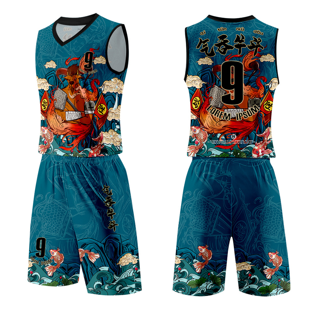 儿童成人篮球服套装男学生比赛训练国潮运动队服印花定制球衣厂家