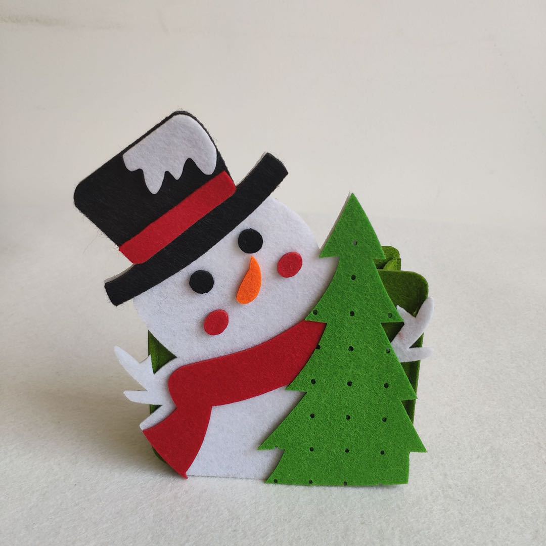 定制毛毡糖果手提袋 儿童diy无纺布礼物袋 圣诞节日装饰礼品道具