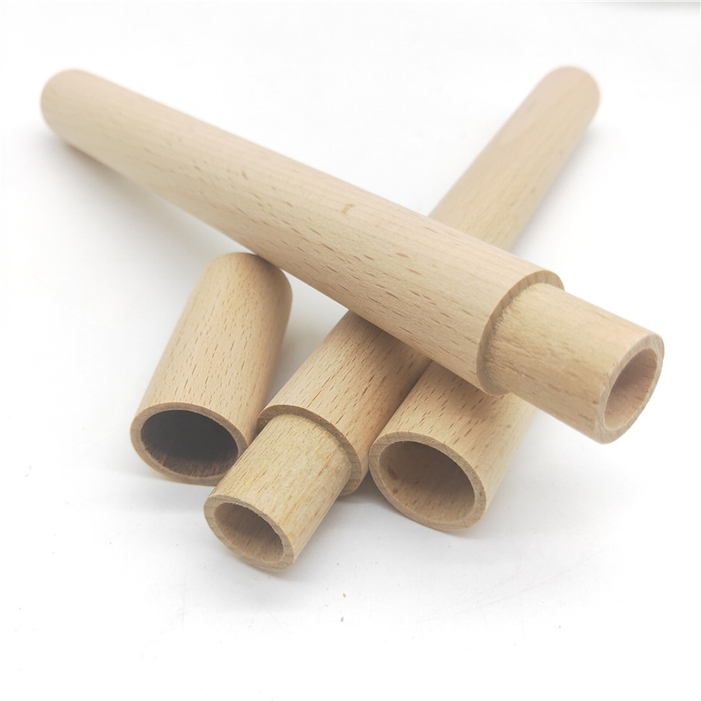 榉木吸管筒 吸管筒 木质管子 包倒圆角木吸管筒 圆木筒木定制