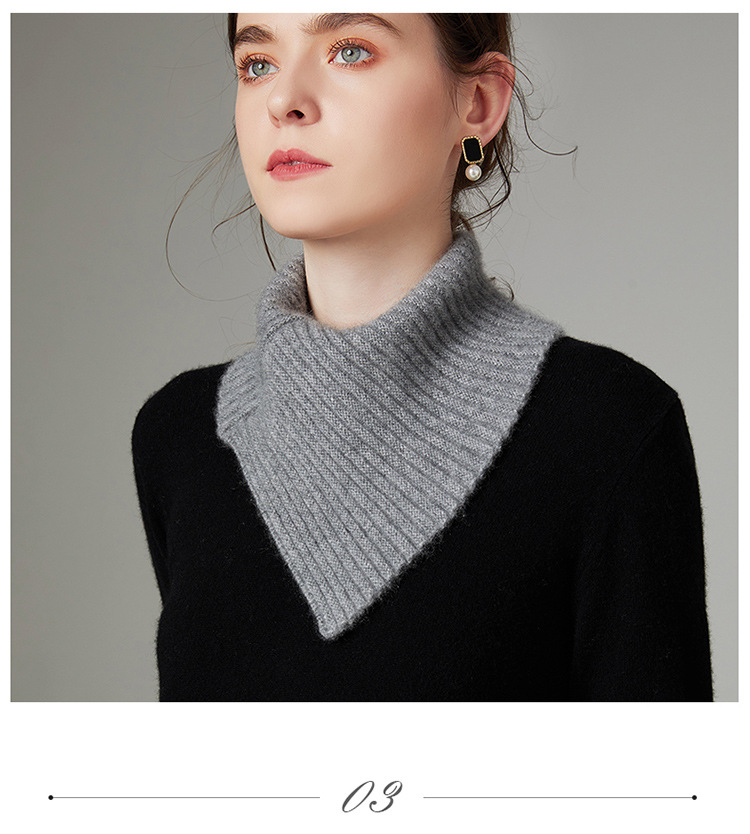 羊绒围巾围脖女套头假领子三角巾护颈领圈秋冬保暖加厚百搭网红