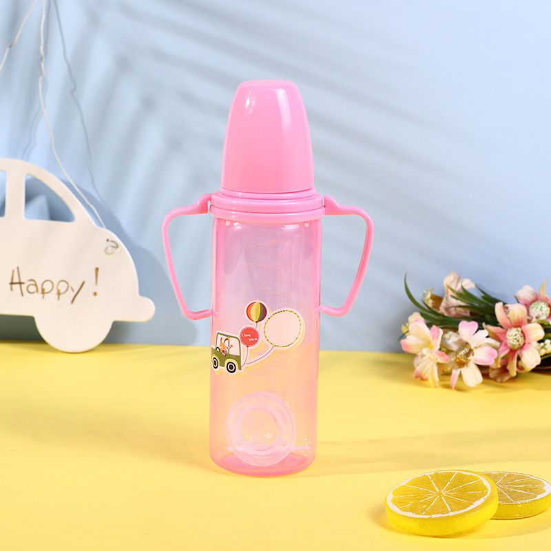 [honey baby] feeding bottle pp material factory direct sales feeding bottle with handle drop-resistant in stock wholesale