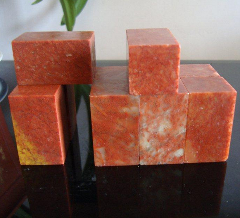 3*3*5cm浙江红石寿山石印章石料篆刻章料书法书画练习章方章