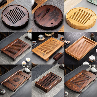 铜金边电木茶盘德国家用功夫茶具排水式紫砂茶海大小
