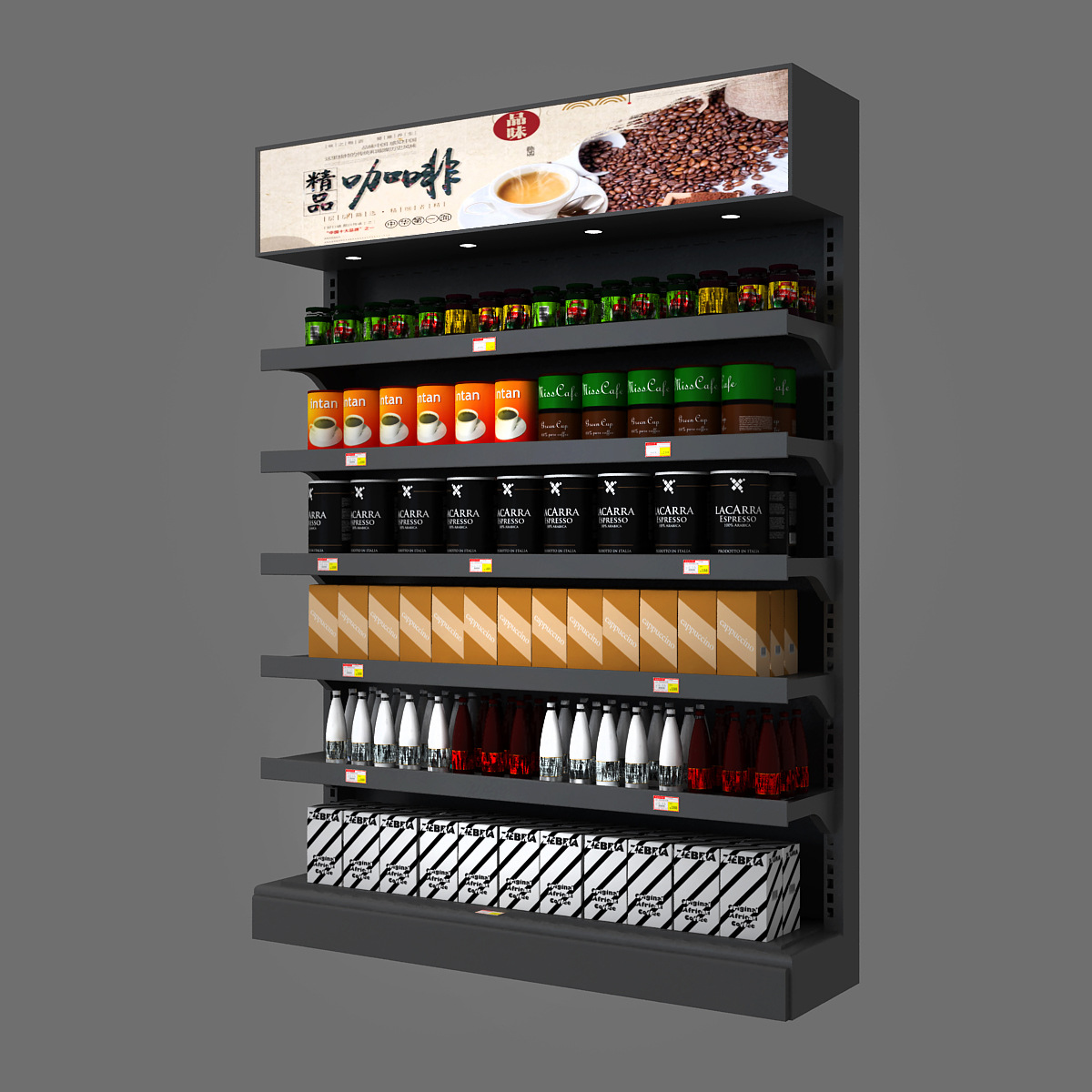 货物陈列超市货架饮料架烤漆铁艺金属展示柜架超市便利店饮料货架