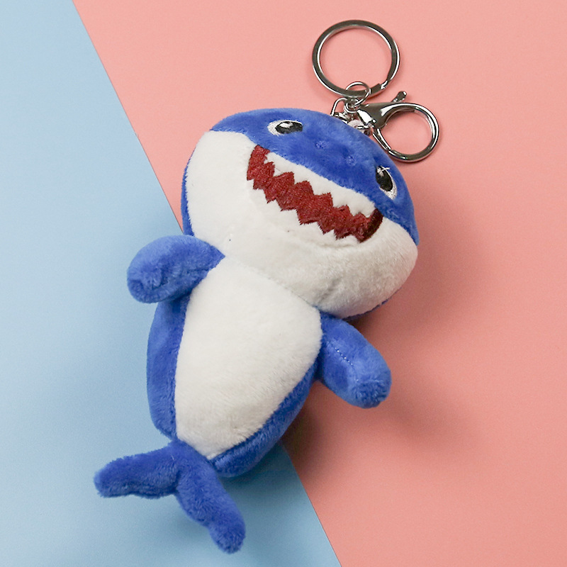 鲨鱼宝宝毛绒小挂件创意海洋动物鲨鱼公仔包钥匙挂饰玩偶定制logo