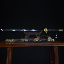 龙泉市刀剑工艺收藏品传统复古T10烧刃唐横刀一体长剑刀具未开刃