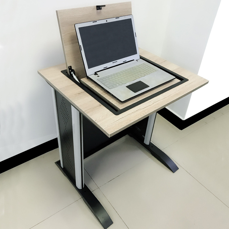 多媒体家用学校部队笔记本翻转器电脑桌单人位双人位电脑桌