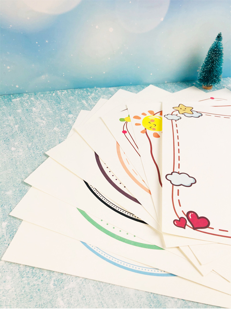 28cm儿童画裱画框卡纸彩色边框硬卡纸创意涂鸦绘画纸彩铅素描卡纸