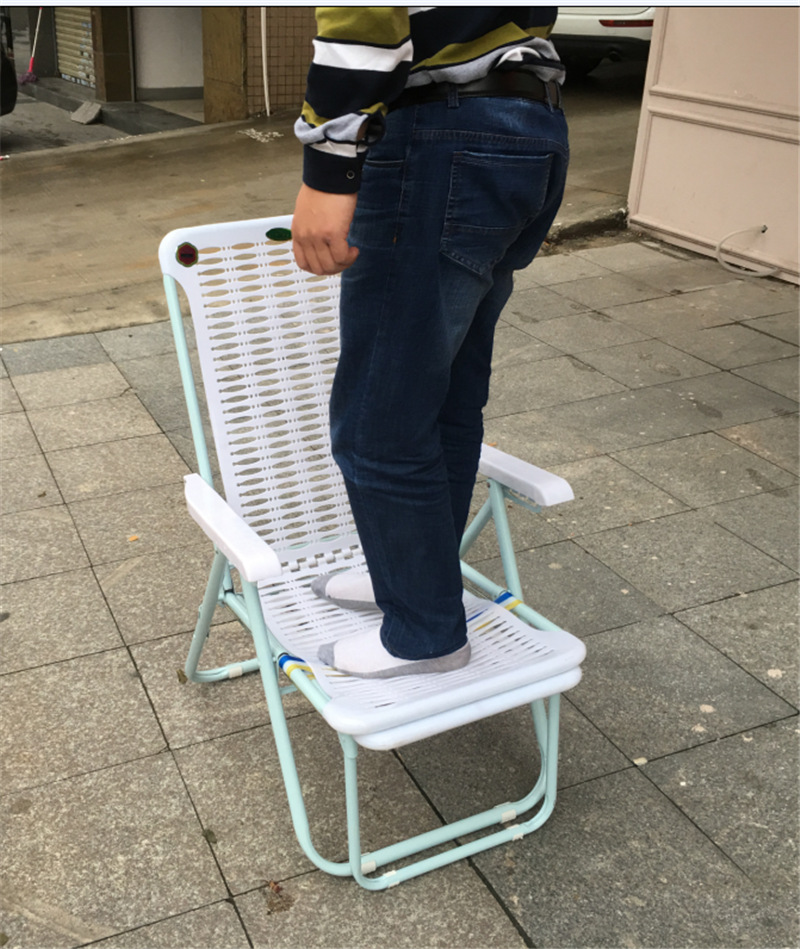 折叠椅沙滩椅加厚加固白色胶椅躺椅睡椅夏凉椅午休陪护塑料午休椅