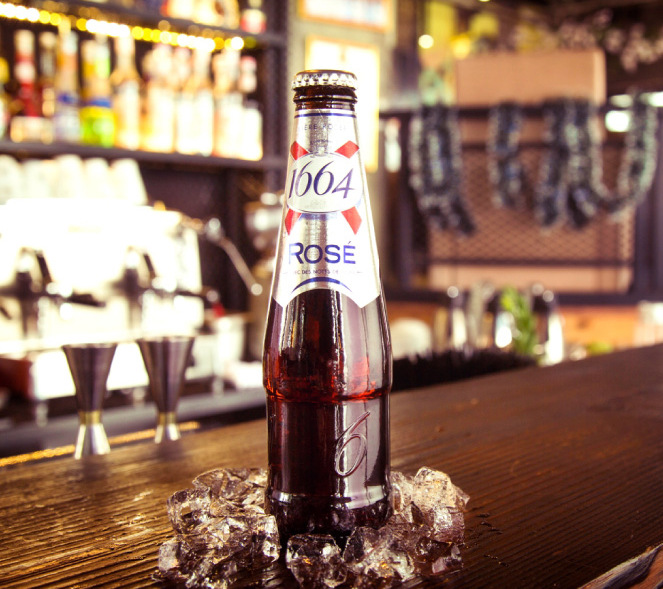 法国进口1664啤酒克伦堡凯旋1664玫瑰味啤酒250ml24瓶果味啤酒