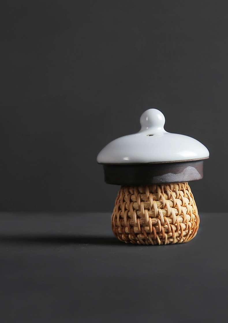 穗千堂手工藤条编织盖置 茶具配件茶壶盖托 盖架子紫砂壶盖mtgz-1