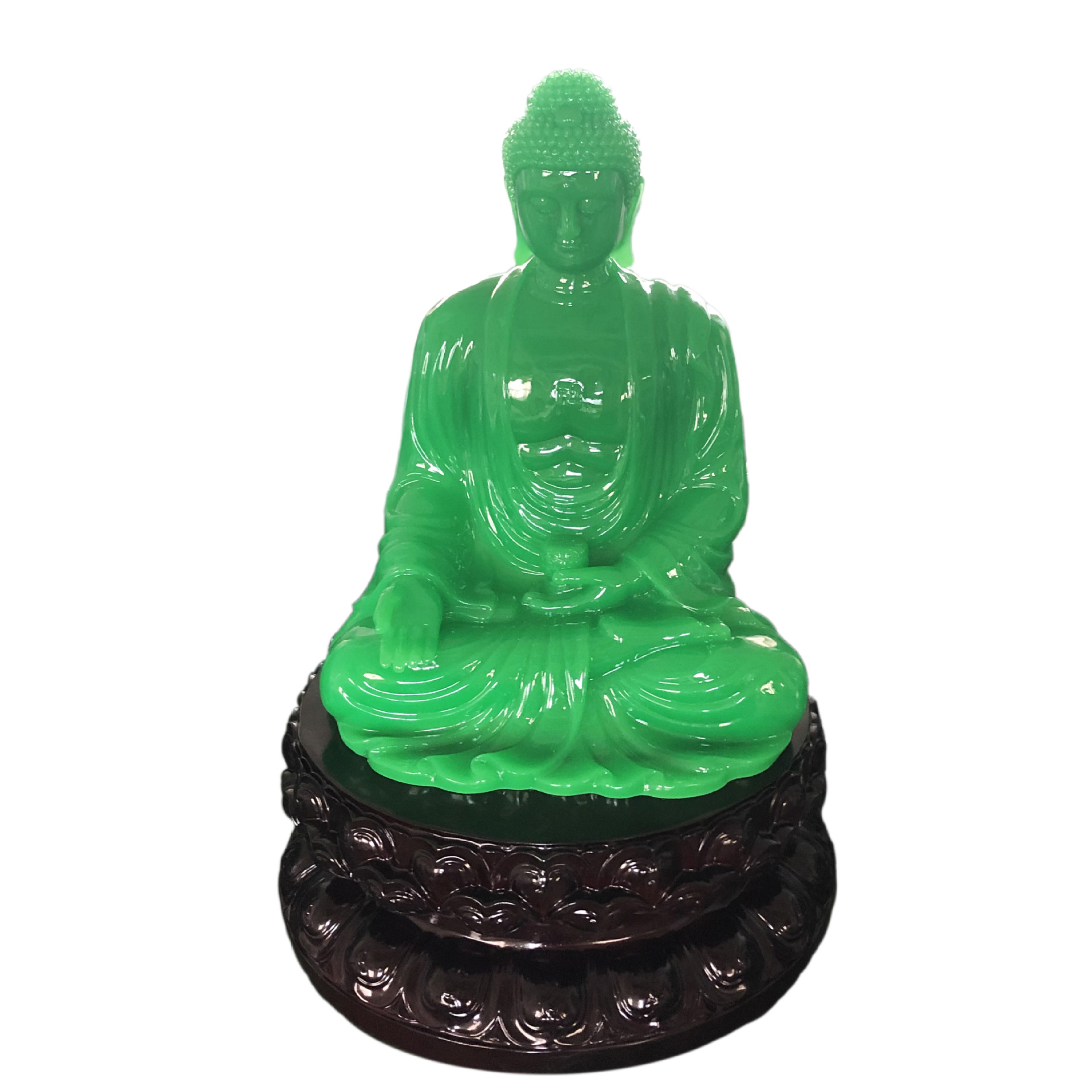 夜光释迦牟尼佛像树脂摆件仿玉石镀金寺庙供奉家居装饰风水摆饰