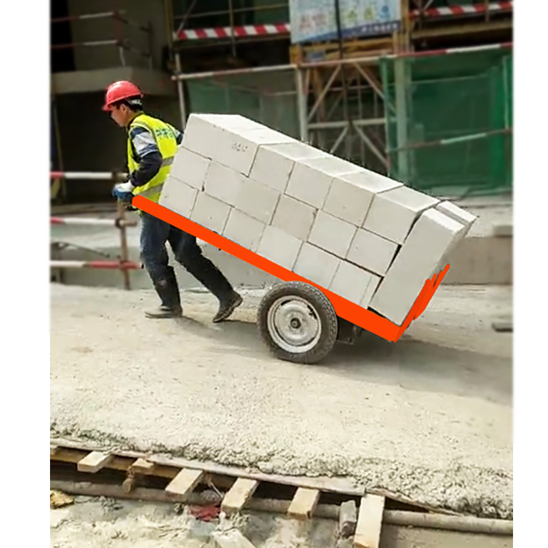 工地用拉砖电动平板车 手拉搬运车手推平板自电动拉砖车手推车