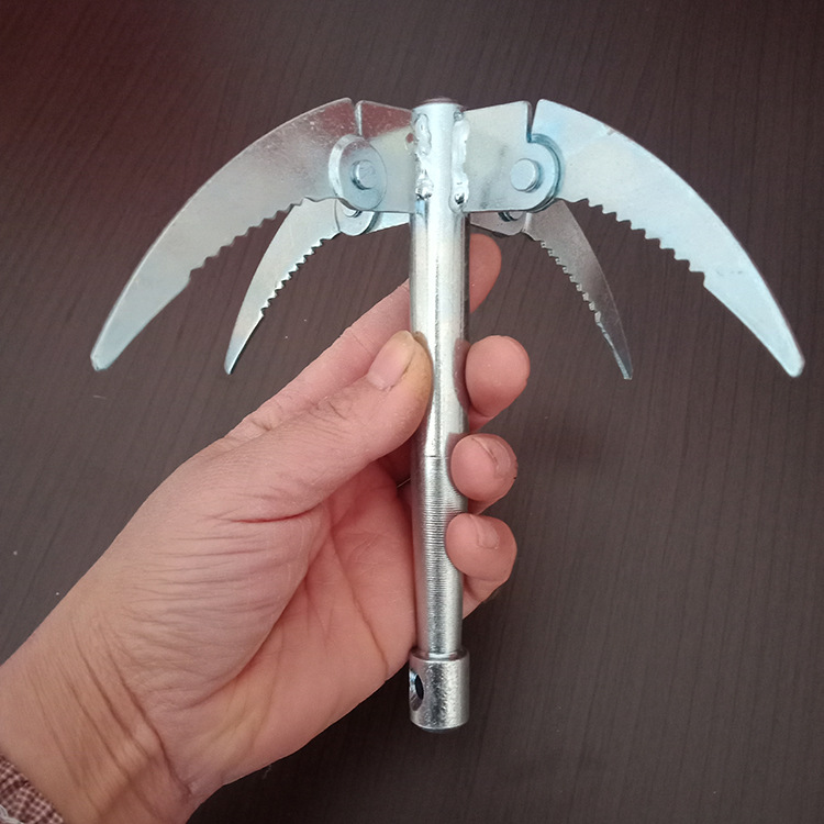 四爪水草锚钩不锈钢冰爪打捞钩飞虎爪野外求生户外三爪钩锚刀渔具