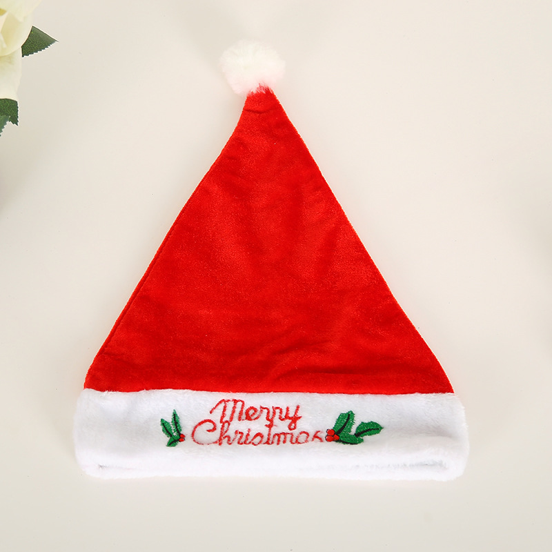 Gold Velvet Thickening Embroidery Christmas Hat Adult Santa Claus Elk Headdress Holiday Dress up Present Small Gift