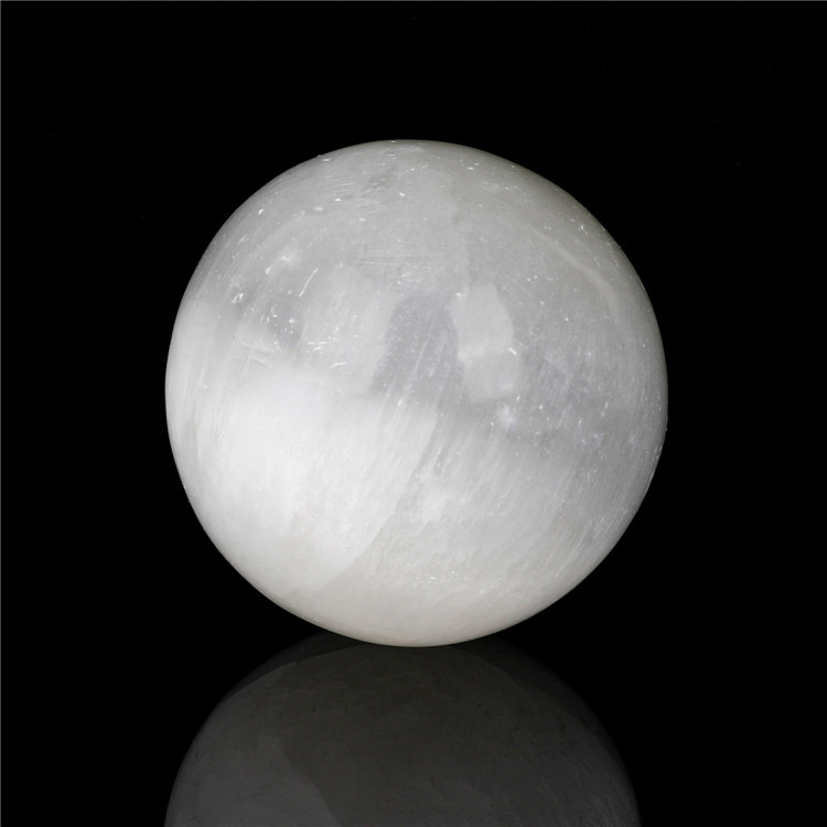 跨境外贸新品天然白石膏圆形水晶摆件球形原石把玩艺品厂家批发
