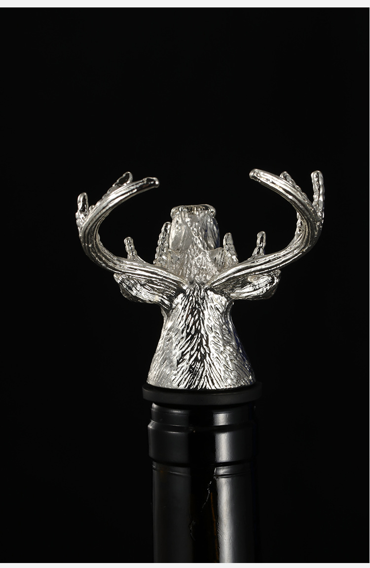 野格圣鹿鹿头酒嘴 创意倒酒器 红酒洋酒倒酒酒塞瓶塞鹿头引酒器头