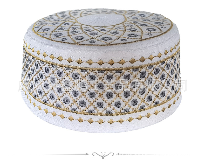 沙特阿拉伯头饰穆斯林帽头巾服装 男士帽子白号帽伊斯兰教礼拜帽