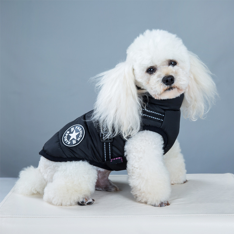 Cross-Border Pet Clothes Autumn and Winter New Waterproof Warm Dog Cotton-Padded Clothes Winter Ski Suit Chest and Back Integrated Cotton Vest