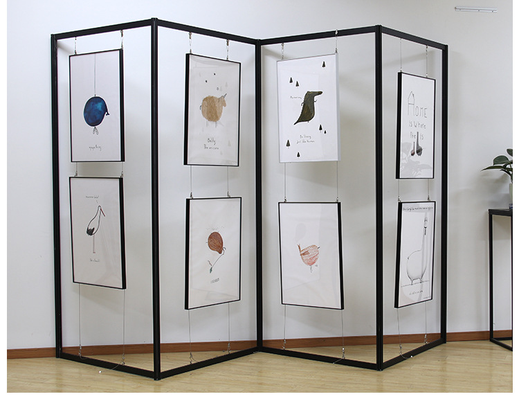 八棱柱书画画展展示架摄影展校园艺术作品展背景展架画廊屏风隔断