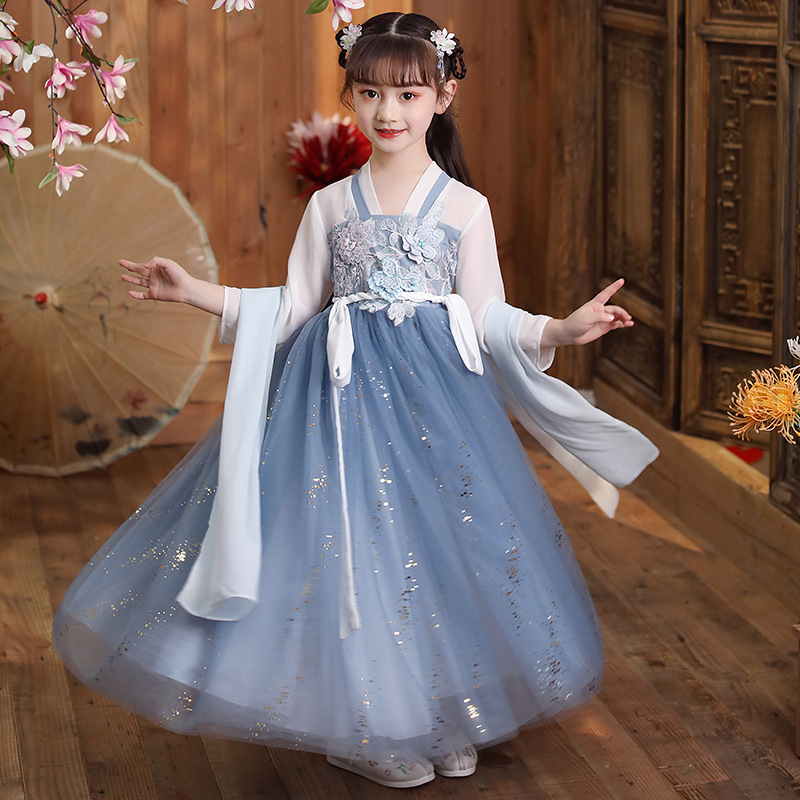 2020新款中国风儿童汉服襦裙超仙小女孩秋冬童装女童古装风连衣裙