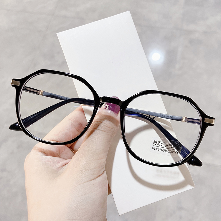 tr90防蓝光超轻多边眼镜框2021新款网红同款眼镜架素颜版潮平光镜