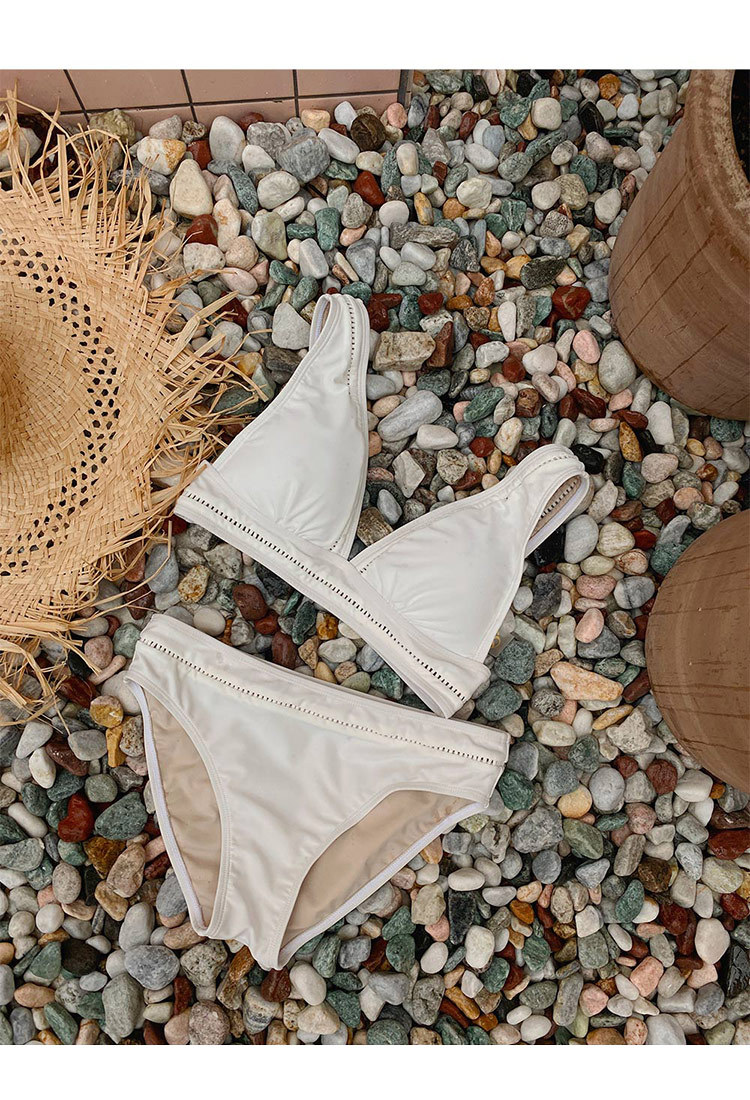 泳衣女新款三角比基尼小胸聚拢性感ins风三点式 韩国温泉泳装